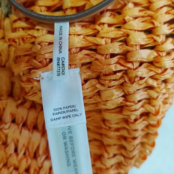 Loft Woven Boho Beach Paper Straw Tote Bag With Pouch Natural Unlined Shoulder - Picture 5 of 6